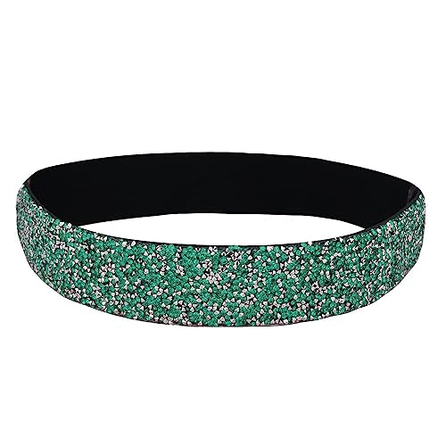 Wiwpar Women Stretchy Dress Belts Bling Belt Sparkly Rhinestone Shiny Elastic Waist Belt for Women Girls Formal Bling Bridal Wedding Crystal Belts (Blue)4