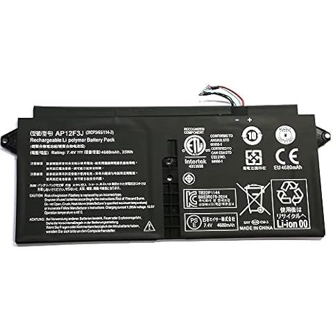 7XINbox 7.4V 35Wh 4680mAh AP12F3J 2ICP3/65/114-2 Laptop Battery compatible with Acer Aspire 13.3-Inch S7 S7-391 S7-392 S7-393 Touchscreen Ultrabook Series S7-391-53314G12aws S7-391-53314G25aws Cover