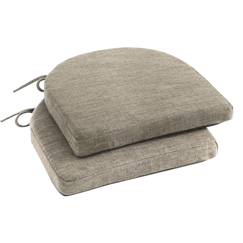 Image of IPYNBAP Chair Cushions for Dining Chairs, Kitchen Chair Cushions, 16'' x 16'' x 2'', Non Slip Indoor Seat Cushions, Chair Pads for Dining Chairs with Ties & Removable Cover, Set of 2, Khaki