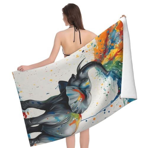 Serviette de bain éléphant coloré microfibre ultra douce séchage rapide - 3