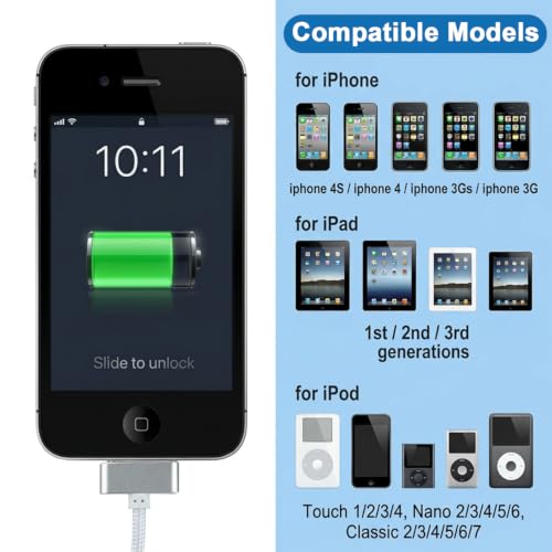 Image of Verilux 2M 30 Pin USB Charging & Data Sync for iPhone 4 /4S /3G /3GS /iPad 3 /2