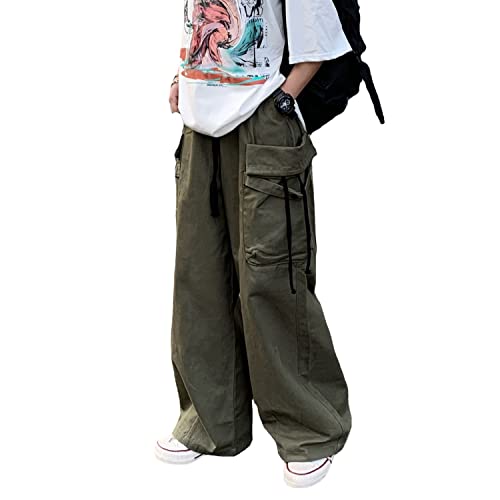 Women's Goth Cargo Pants Baggy Wide Leg Pants Vintage Casual Harajuku Trousers