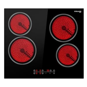 GASLAND Chef CH60BF 60cm Built-in Ceramic Hob, 4 Zones Electric Cooktop Sensor Touch Controls Timer Child Lock, 6kW