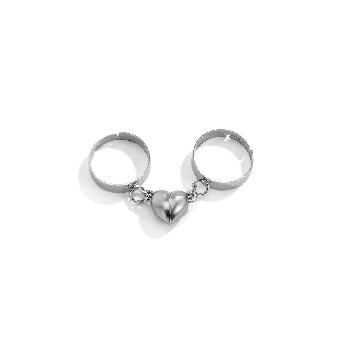 Fashion Frill Trendy Magnetic Heart Design Silver Plated Adjustable Silver Ring For Girls Women Boys Men (B0BCWZ6BKS) Amazon Price History, Amazon Price Tracker