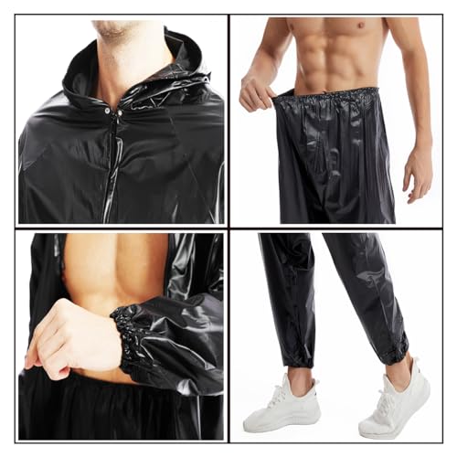DawnBreak Roupas de moletom de sauna para mulheres/homens, fecho de zíper, moletom com capuz para pe