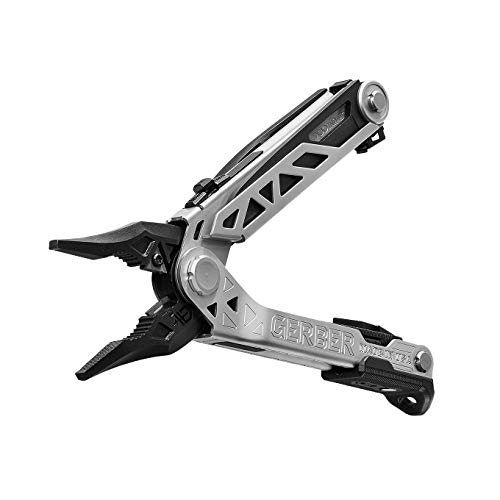 Gerber Gear Center-Drive Multitool - Includes 3.25” Outboard Knife, Pliers, Pry Bar, Bottle Opener & Awl - Comes with Bit Set & Sheath - Made in USA - Silver & Black