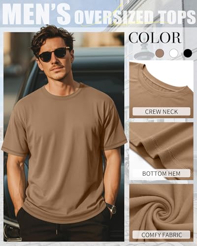 Image of Neer 3 Pack Big and Tall T-Shirts for Men L-7xl Tops | Large Casual Stretch Workout Tees, Short Sleeve Crewneck Oversized Shirts, Classic Summer Outfits, Comfy Basic Loose Clothes