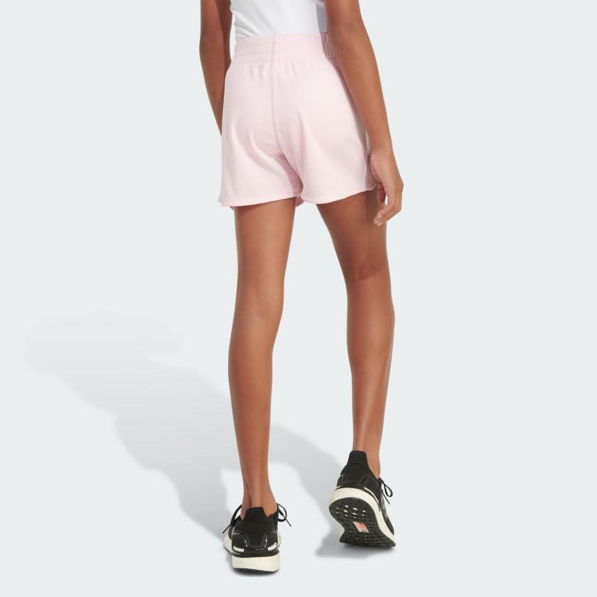 adidas Girls' 3-Stripes Mesh Shorts, Clear Pink