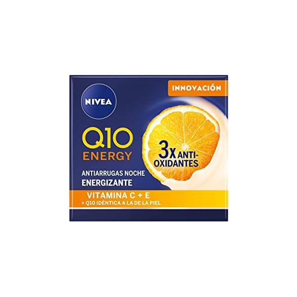NIVEA Q10 Energy Crema de Noche Antiarrugas + Energizante (50 ml) - Crema Reafirmante, Antioxidantes, Piel Radiante en 8 h - Piel Seca, Mixta, Normal - 50 ml 1 414fL3fneSL. SS600 - NIVEA Q10 Energy Crema de Noche Antiarrugas + Energizante (50 ml) - Crema Reafirmante, Antioxidantes, Piel Radiante en 8 h - Piel Seca, Mixta, Normal - 50 ml