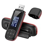 AGPTEK 8GB USB MP3 Player, Portable MP3 Music Player, USB Flash Drive with FM Radio, Voice Recorder, Supports up to 128GB, Black