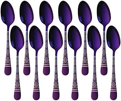 Cutlery Set, Buyer Star 16-Piece Stainless Steel Flatware Set, Flower Pattern Tableware Silverware Set with Spoon Knife and Fork Set, Service for 4, Dishwasher Safe (Silver)