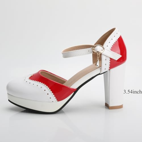 Image of MEOTINA Cute Bow Heels Mary Janes Shoes Women Dress Platform Strappy High Heels Kawaii Shoes