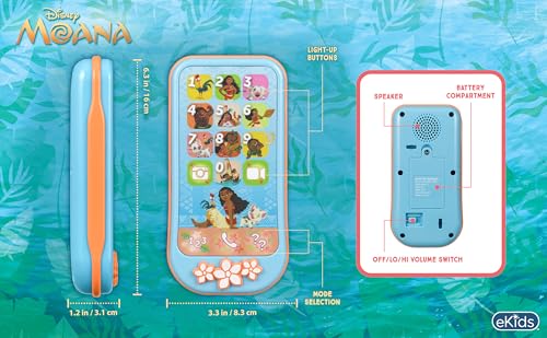 Image of Moana Toy Phone for Kids with Preschool Learning Games, Toys for Toddlers