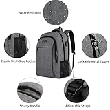 MATEIN Travel Laptop Backpack, Work Bag Lightweight Laptop Bag with USB Charging Port, Anti Theft Business Backpack, Water Resistant School Rucksack Gift for Men and Women, Fits 15.6 Inch, Grey - Image 6