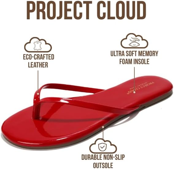 Project Cloud Flip Flops for Women Footwear- Lightweight and Memory Foam Insole Sandals for Women 2026 - Durable Non-Slip Beach Essentials Flats for Women Sandals (Foundations) - Image 2