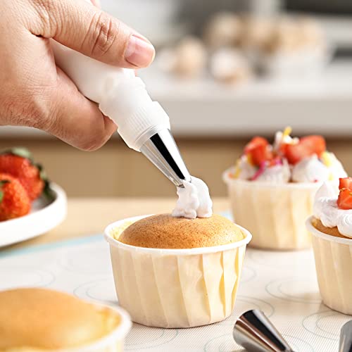 Silicone Baking Mat Kit, Non-Stick Food Grade Silicone Mats Set Of 2 Half Sheet Macaron Mats, 6 Piping Tip,2 Piping Bag And 2 Tie Heat Resistant,Bpa Free-Reusable Nonstick Liners For Baking Pans #TOP1