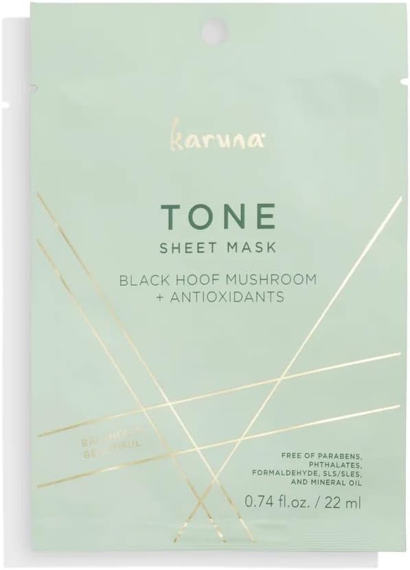 TONE Facial Mask for Well-Toned, Moisturized & Balanced Skin, Age-Defying Facial Skin Care Products, Hydrating Face Masks with Black Hoof Mushroom & Antioxidants, 0.74 fl. oz./22 ml