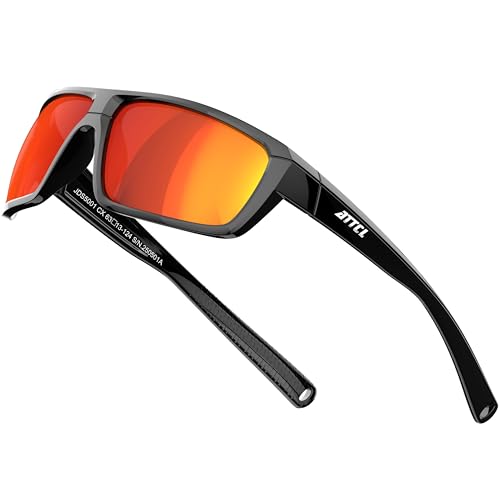 Image of ATTCL Polarized Sunglasses Men for Fishing: UV Protection Lightweight TR90 Sports Wrap Sun Glasses Driving Golf Running