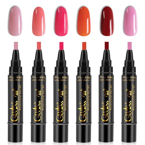 Nagellack Stift 6 Farben Nagellackstifte für Nägel Nail Stifte set Gel Pen Polish Uv Ohne 3 In 1 Nagelkunst-Stifte