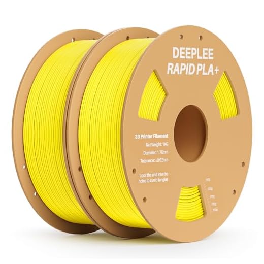 DEEPLEE Rapid PLA Plus Filament 1.75mm, High Speed 3D Printer Filament Up to 600mm/s, PLA+ Filament Dimensional Accuracy +/- 0.02 mm Fits Most FDM 3D Printer, Cardboard Spool 2 Pack 1kg Yellow