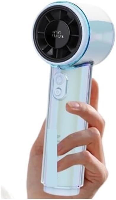 Handheld Fan 3000mAh Rechargeable 100-level Speed Adjustable Portable Fan Desktop Fan Travel Camping Outdoor(Blue)