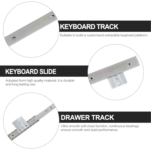 Rieles deslizantes para teclado de 27 cm y guías para cajón de computadora 6