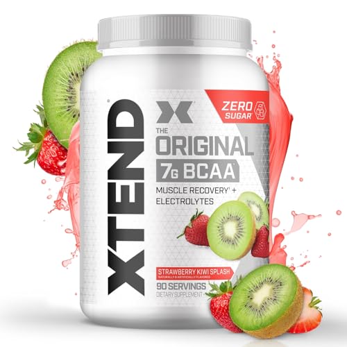 Image of Xtend Original BCAA Powder, 7g BCAAs and 2.5g L-Glutamine for Muscle Recovery Hydration and Lean Muscle, Sugar Free Intra and Post Workout Drink with Electrolytes, Strawberry Kiwi Splash, 90 Servings