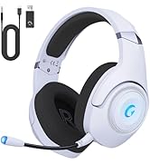 KAPEYDESI Casque de jeu sans fil avec microphone stéréo 3D amovible, B...