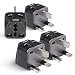UK, Hong Kong Travel Adapter Plug, OREI Adaptor 2 in 1, For Botswana, England, UAE, Dubai - Safe Grounded Connection - Universal Socket - 4 Pack