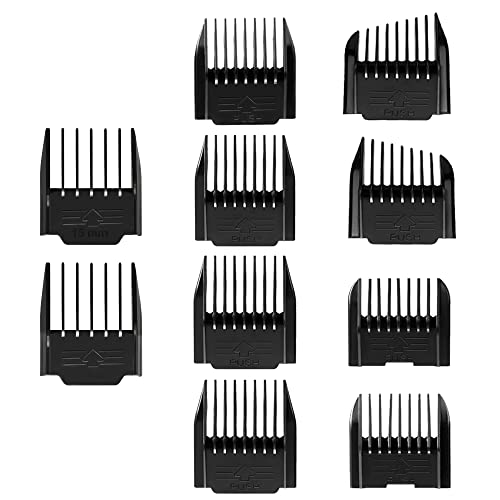 HANSPROU Professional Guide Combs for Pet Clippers 35-Tooth Cutter Head Black (10 pack)