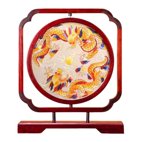 Soie brodée double face peinture chinoise cadeau d'exception mariage et crémaillère
