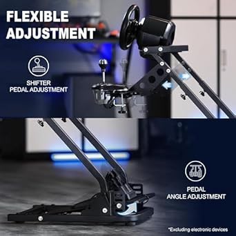 Racing Wheel Stand Pro - r Cockpit with Gear Shifter Mount & Pedal Plate