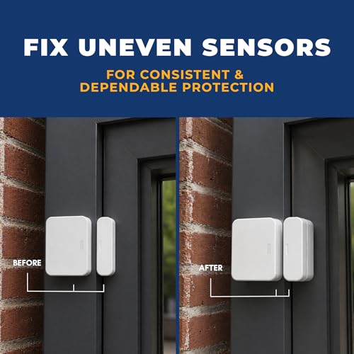 Image of Adhesive Replacement Tape & Sensor Risers for Simplisafe | I24 Magnet Adhesives and 12 Simplisafe Contact Sensor Spacers - Complete Sensor Installation Solution [Device /Magnet NOT Included]