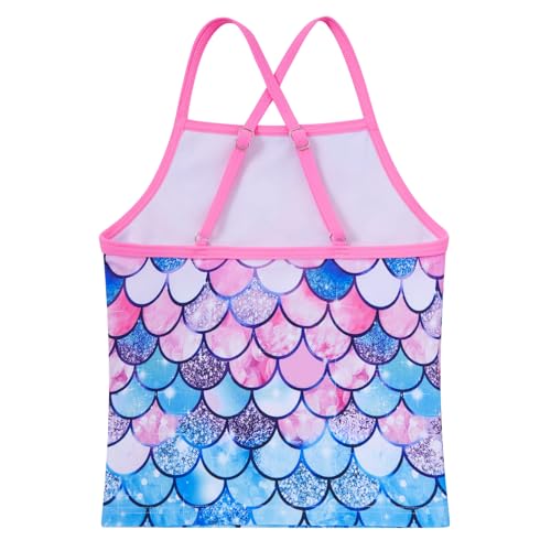 Image of Girls Tankini Swimsuit Two Piece Bathing Suit with Adjustable Strap 3-13 Years