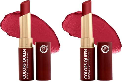 Image of Colors Queen Luscious Lips - Non Transfer Creamy Matte Lipstick | Highly Pigmented with Smooth Application | Long Lasting Lipstick Waterproof | Smudge Proof Lipstick for Women (13 - Cranberry - 3.5g)