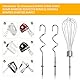 HAPPOW Handmixer für Kitchenaid KHM3 KHM5 KHM7 KHM9 KHM926 KHM7210 KHM512 KHM312 KHM920 KHM720 KHM53, Zubehör für Kitchen Aid Handrührgerät, mit 2 Knethaken,1 Ersatz-Ei-Schläger, Edelstahl Material