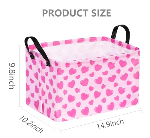 Image of Valentine's Day Storage Basket Baby Hamper Collapsible Organizer Bin Gifts Shelf Baskets for Room Decor
