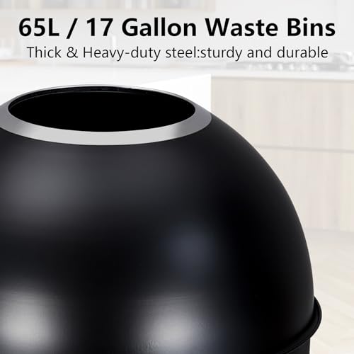 Image of PioneerWorks 17 Gal / 65L Open Top Trash Can Commercial Grade Heavy Duty Tall Commercial Trash Can Brushed Stainless Steel for Outdoor | Kitchen Waste Bins for Home, Office, Restaurant, Restroom