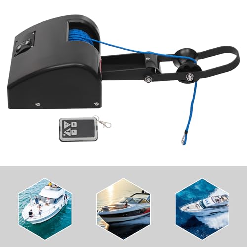Cabrestante eléctrico ancla 45LBS con control remoto miniatura 7
