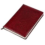 Littfun Leather Journals, Writing Journal Notebook, Daily Notepad Diary Cute Journal Travel Notebooks Wide Ruled for Students, A5 Size, 100 (Burgundy)
