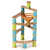 TUOCHUFUN Marble Run Construction - Marble Run for Kids Ages 4-8 Bamboo Build Run Toy with Marbles f