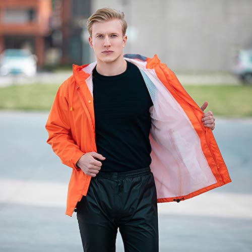 Traje Impermeable con Capucha para Hombre Talle M Naranja miniatura 3