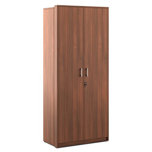 Image of Spacewood Value Wardrobe | 3 Year Warranty | Almirah, Cupboard, Almari, 2 Door Wardrobe, 1 Drawer (1 Lock Drawer) and 1 Hanging Space|Engineered Wood| Walnut Rigato