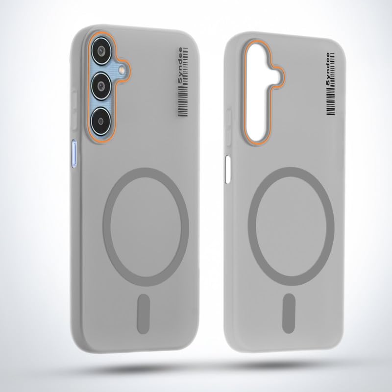 Image of Mr. Case Back Cover for Samsung M35 5G Sleek Frosted Translucent Back Only Compatible with Wireless Magnetic Accessories | Anti-Scratch Shockproof Phone Case - Grey