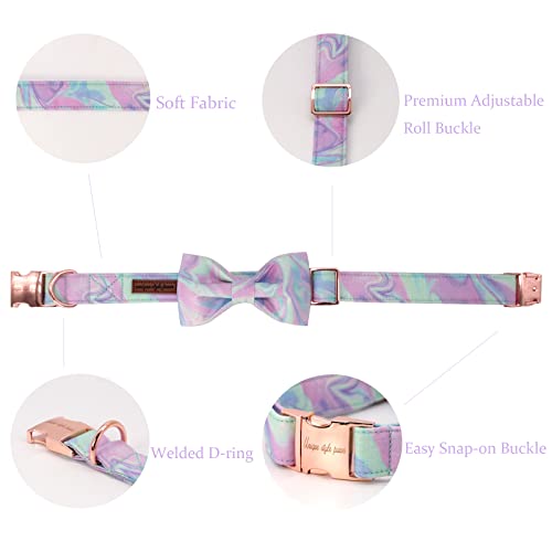 Unique style paws Hundehalsband, weiches Hundehalsband mit Fliege, strapazierfähiges Hundehalsband mit Schleife verstellbares Hundehalsband für kleine mittelgroße Hunde