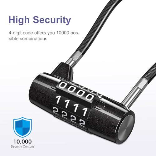 Cadenas en acier étanche 17 cm de long avec code à 4 chiffres réinitialisable
