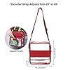 QKURT Sac à bandoulière Messenger clair à bandoulière avec bandoulière réglable, Sac transparent pour sac transparent approuvé par la Concert Stadium pour femme Homme | Imperméable,Rouge #2