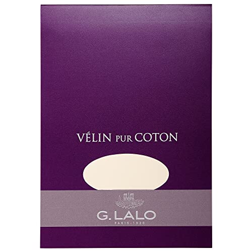 Clairefontaine Lalo 11000L - Un bloc de 40 feuilles unies A5 14,8x21 cm 125g, Vélin pur coton, Crème