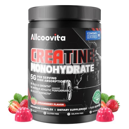 Image of NSF Certified Creatine Monohydrate Gummies for Men &Women.Strawberry 135 ct