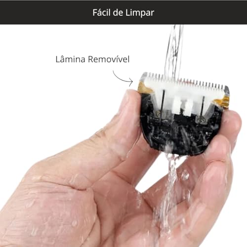 Máquina de Tosar Pets - Kit Profissional Com 11 Peças Aparador com Lâminas Precisas e com Altura Aju